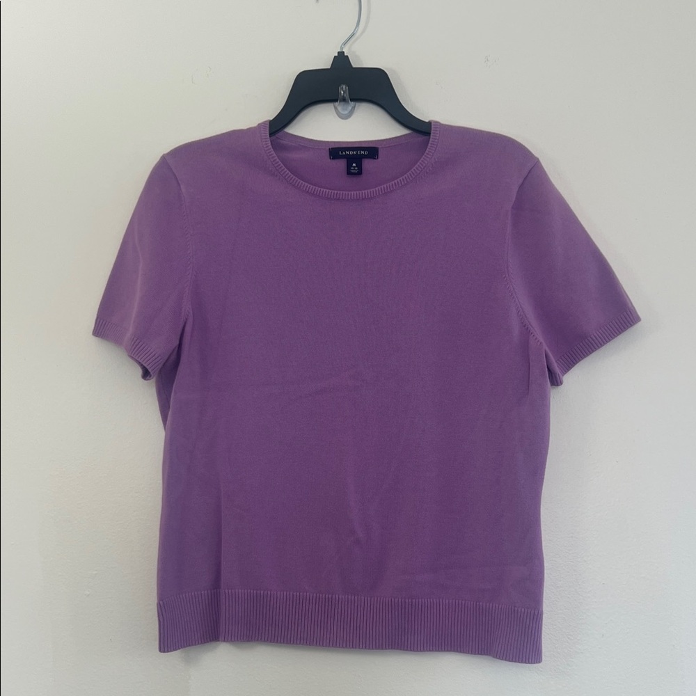 Lands' End Purple Short Sleeve Women's Tee